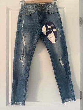 Blue Age Women's Skinny Distressed Light Blue Jeans